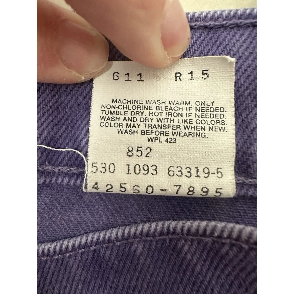 VTG 1993 Levi's 560 Purple‎ Orange Tab Made in USA Near Deadstock W30x32
